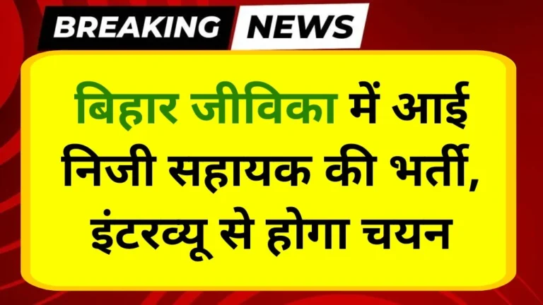 Bihar Jeevika Personal Assistant Vacancy 2024