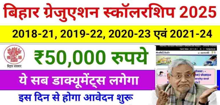 Bihar Graduation Scholarship 50000 Online Apply 2025