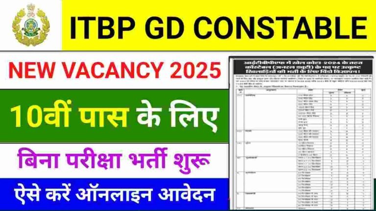 ITBP GD Constable Vacancy 2025